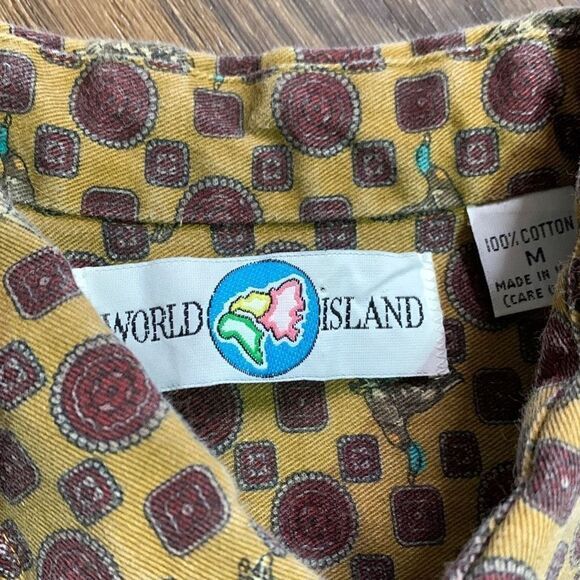 Vintage world island mallard button down shirt long sleeve duck mens VTG - Picture 4 of 8